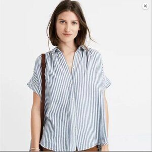 Like New - Madewell Blue White Striped Central Shirt